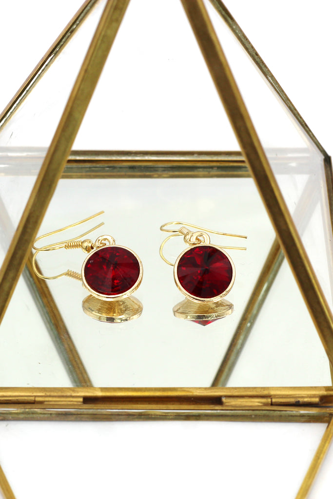 small round crystal earrings