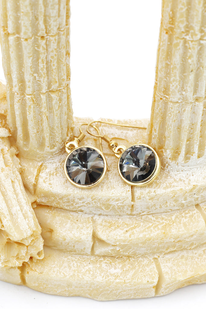 small round crystal earrings