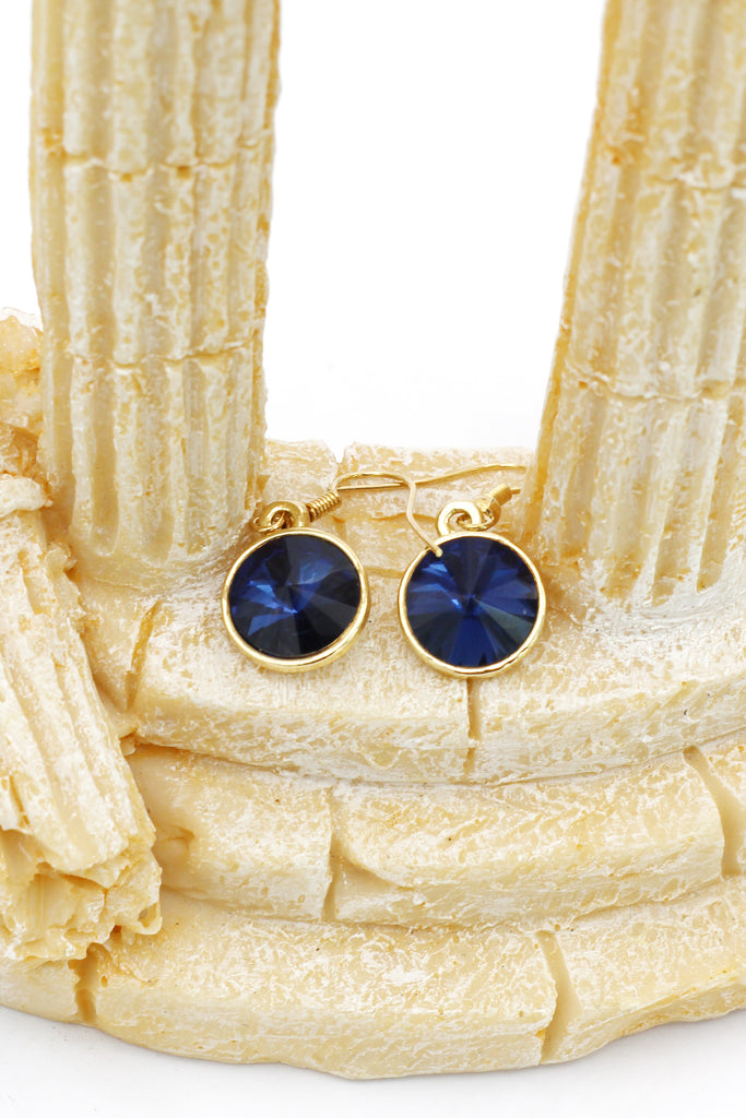 small round crystal earrings