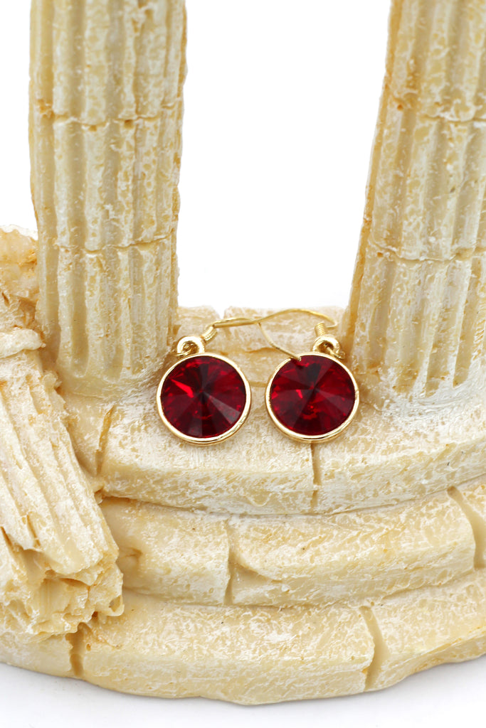 small round crystal earrings