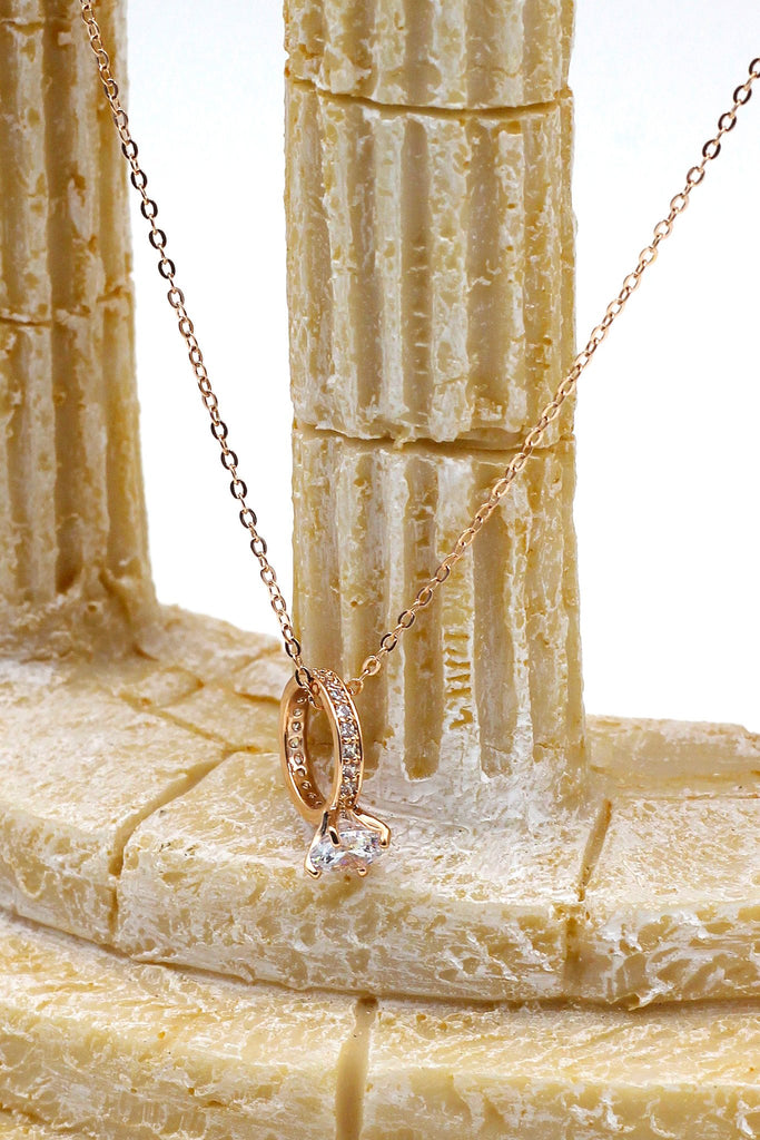 fashion crystal ring pendant necklace