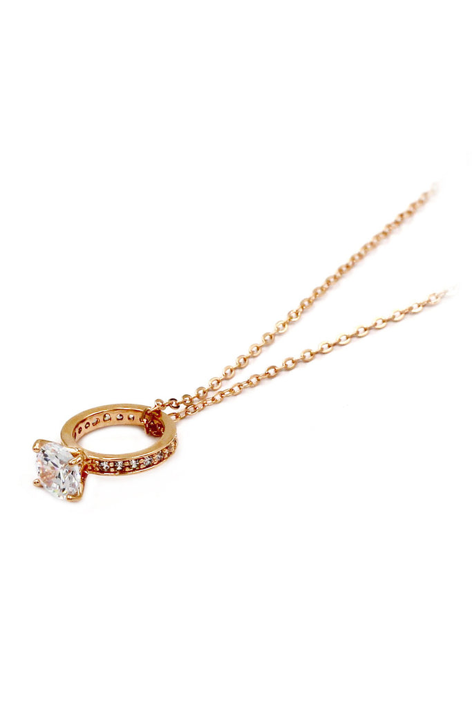 fashion crystal ring pendant necklace