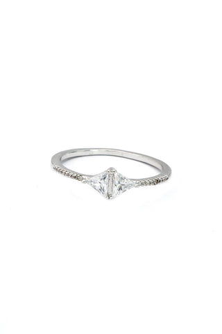 simple row with diamond ring