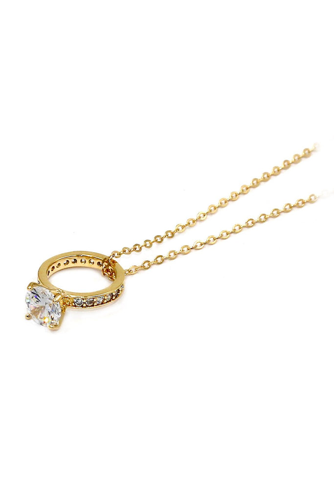 fashion crystal ring pendant necklace