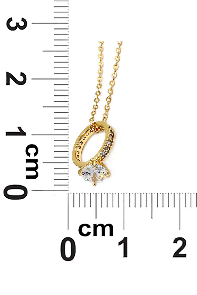 elegant crystal ring clavicle necklace