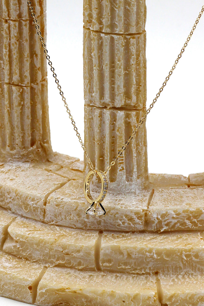 elegant crystal ring clavicle necklace