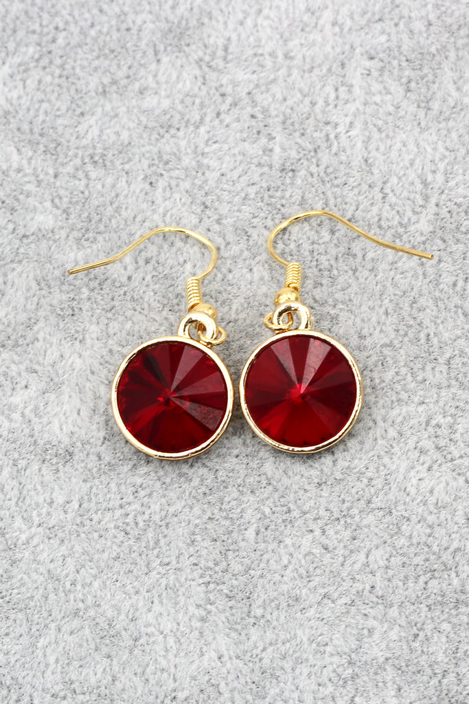 small round crystal earrings