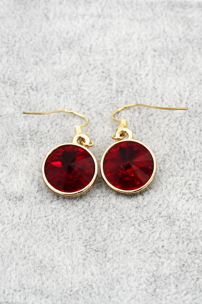 small round crystal earrings