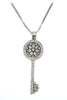 charming key twice silver necklace