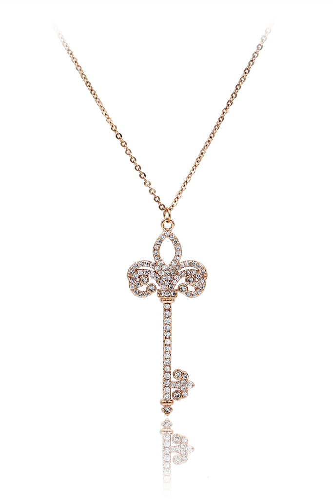 full crystal key necklace