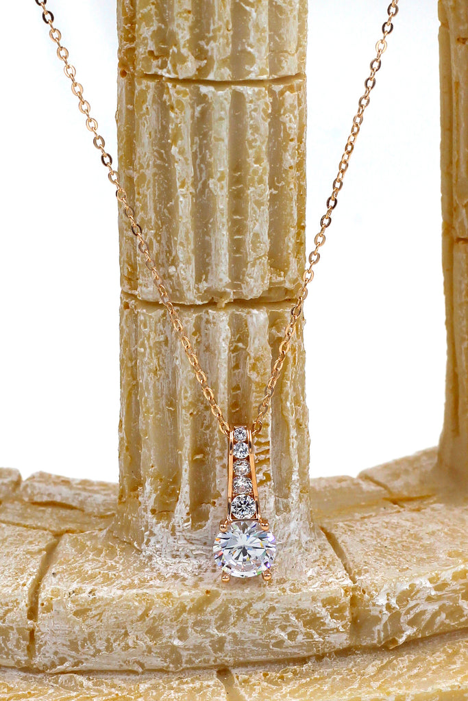 elegant rose gold crystal necklace