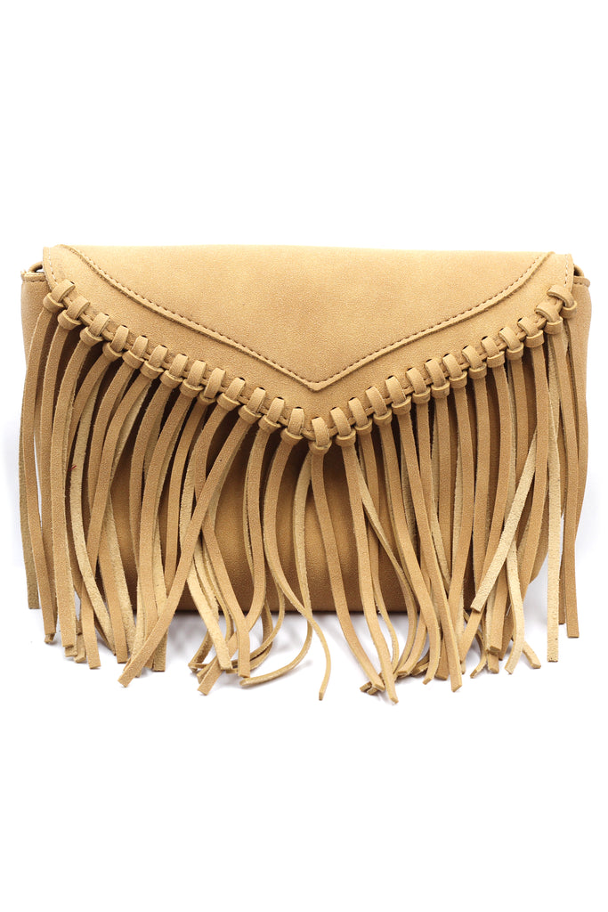 fringed suede shoulder small purse