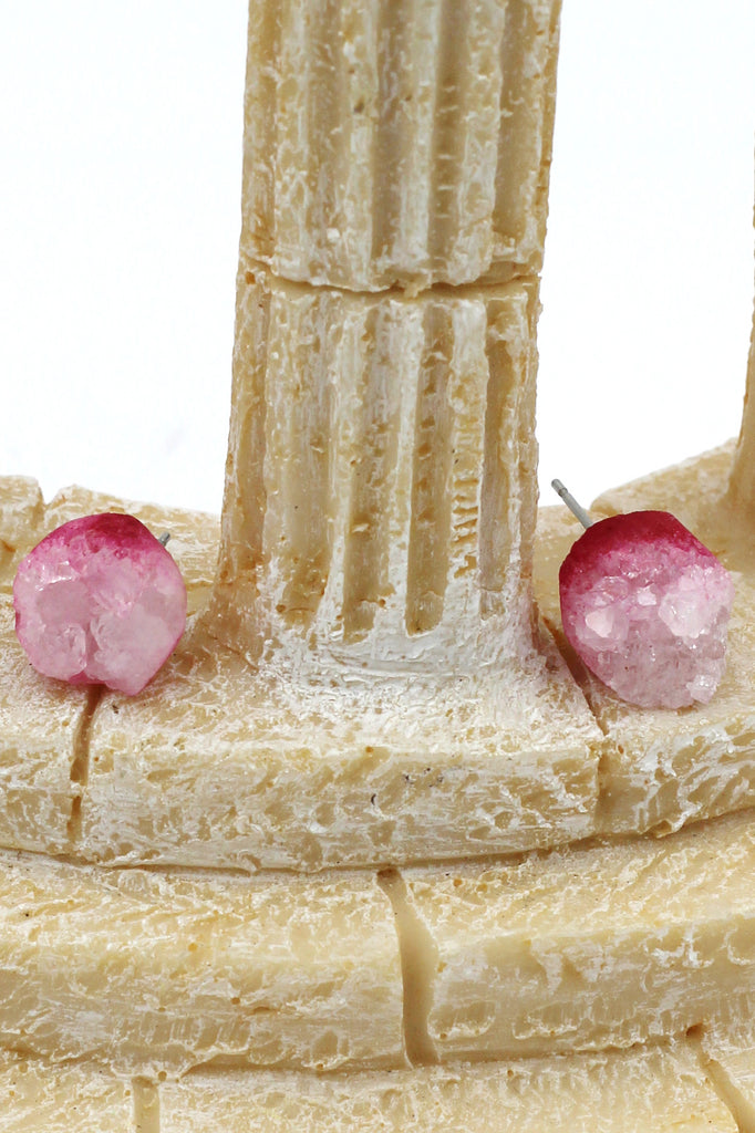 simple gradual change color crystal earrings