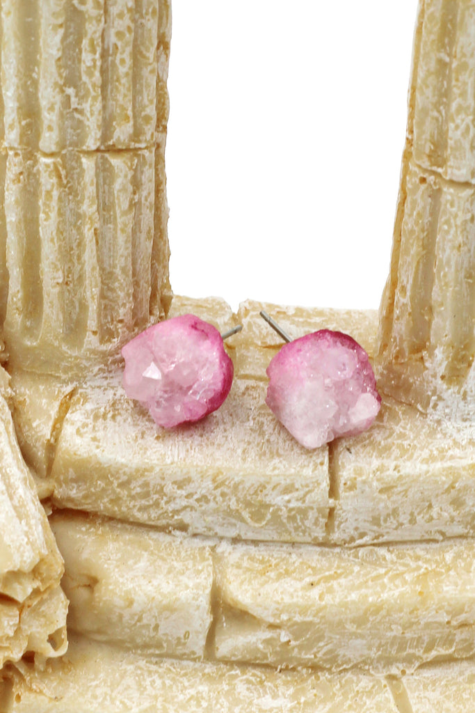 simple gradual change color crystal earrings