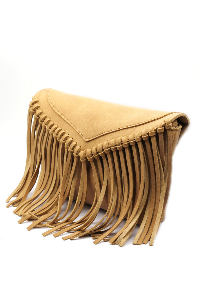fringed suede shoulder small purse