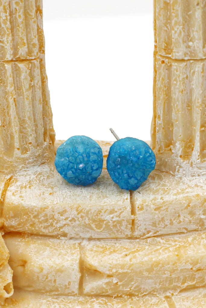 Fashion blue crystal original leather necklace set