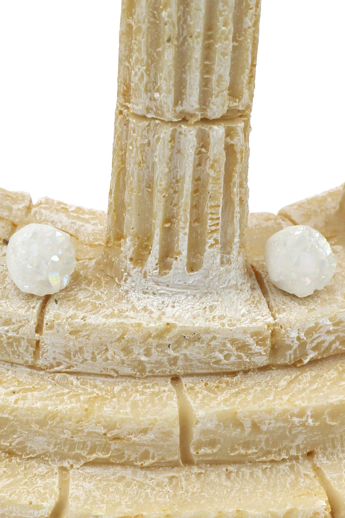 simple gradual change color crystal earrings