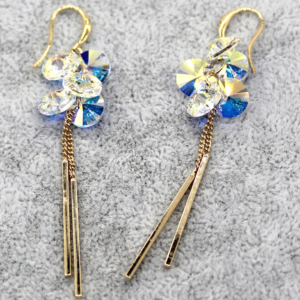 elegant tassel crystal earrings