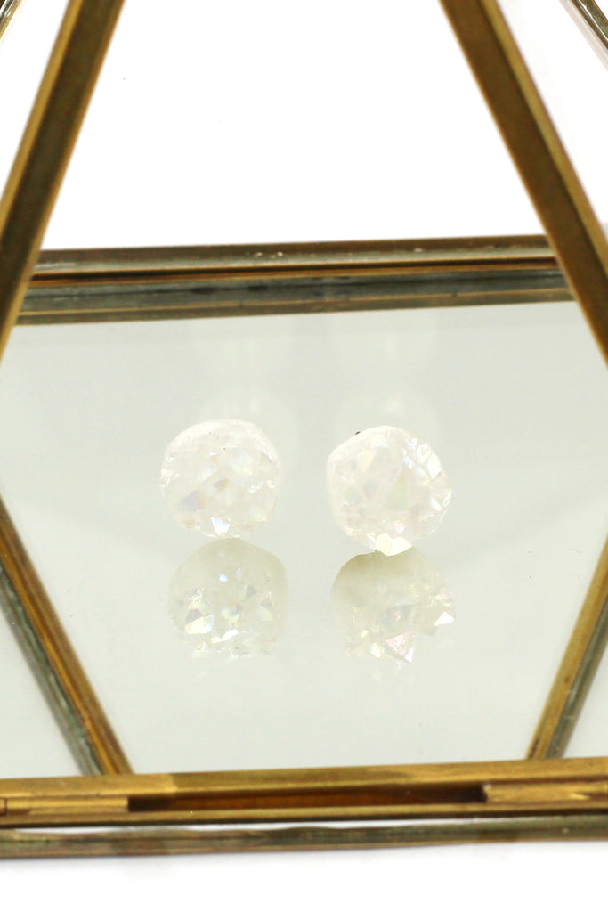 simple gradual change color crystal earrings