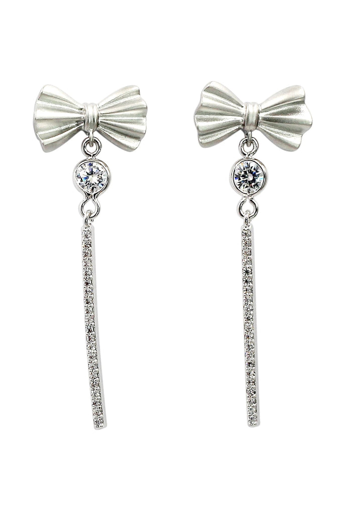 elegant crystal bow earrings necklace set