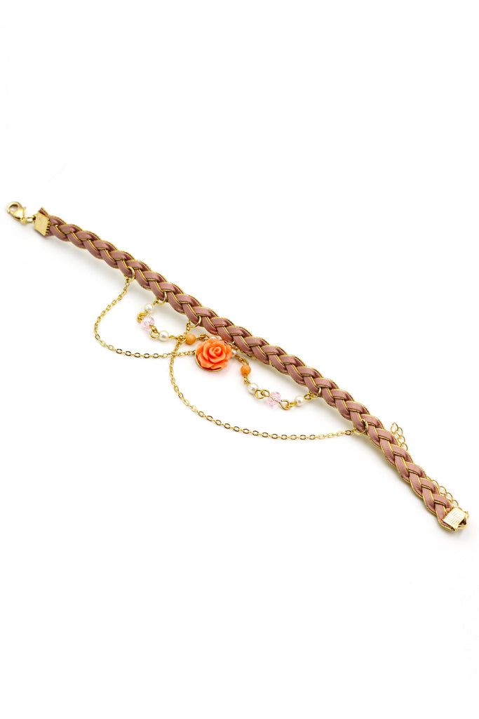 Lovely rose pink ankle bracelet
