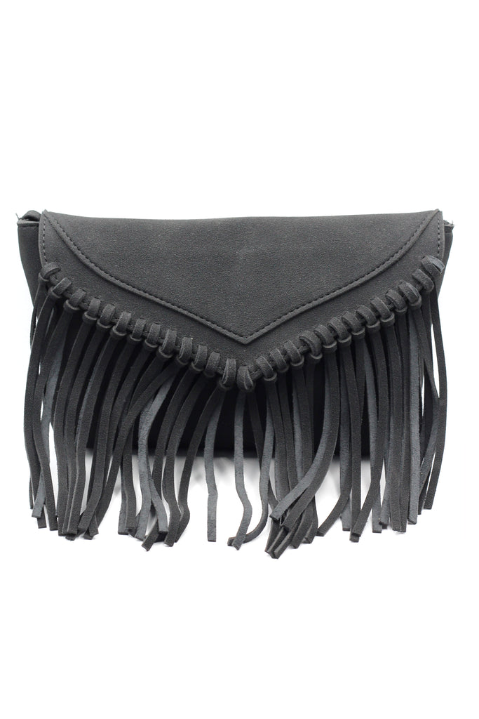 fringed suede shoulder small purse