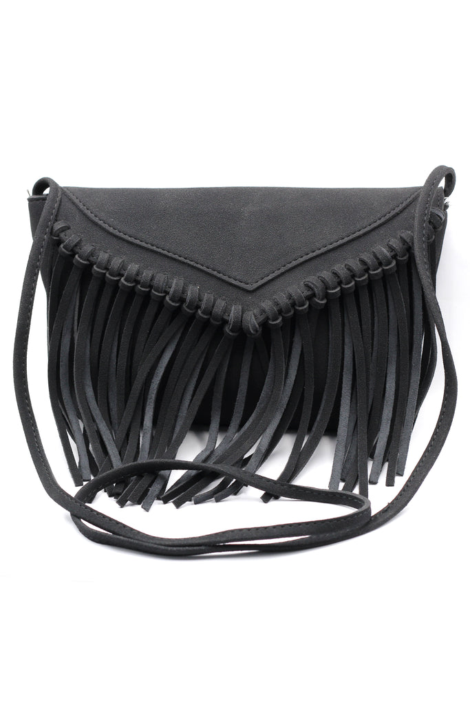 fringed suede shoulder small purse