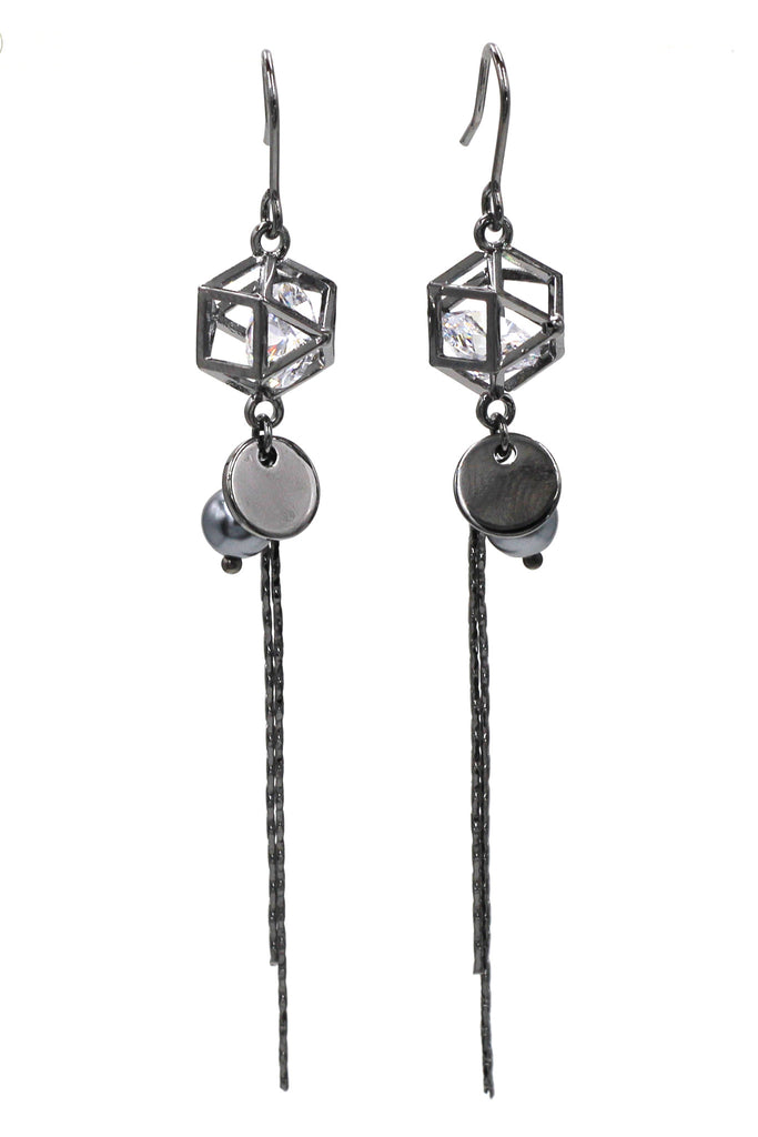 elegant crystal tassel earrings