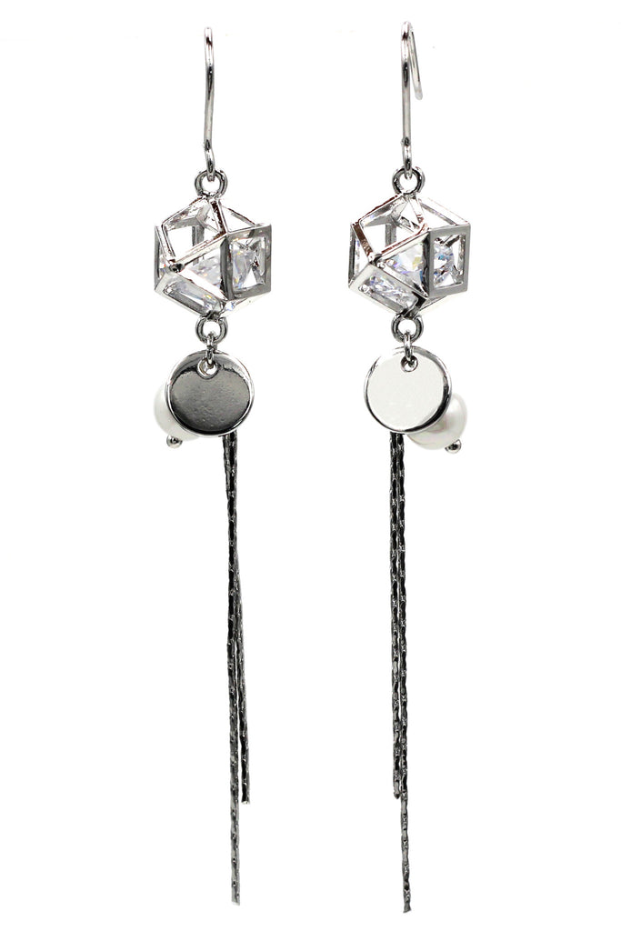 elegant crystal tassel earrings