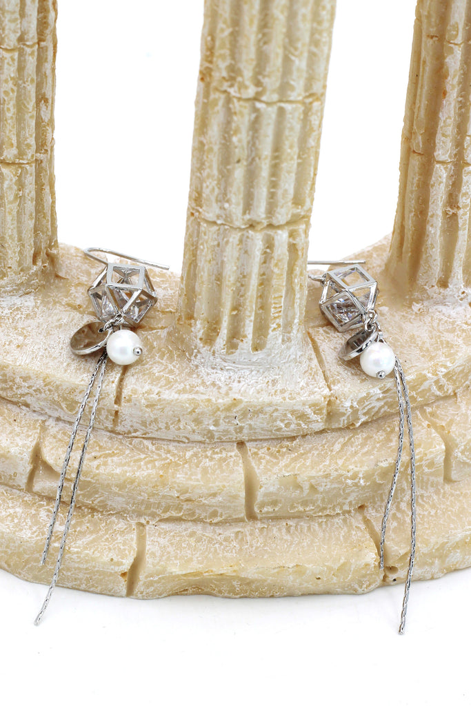 elegant crystal tassel earrings