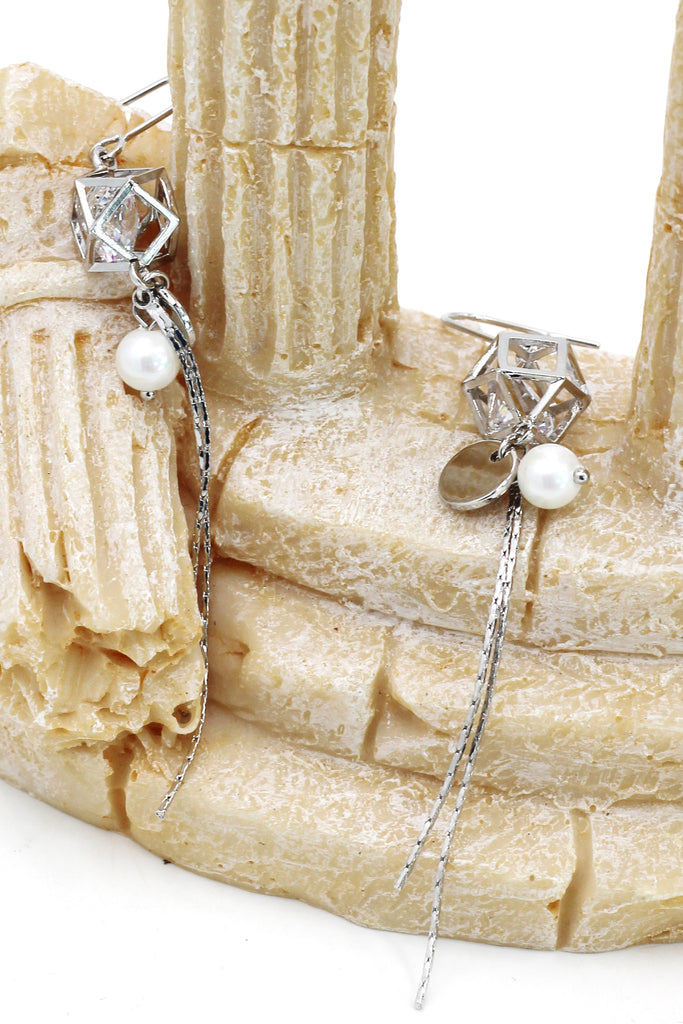 elegant crystal tassel earrings