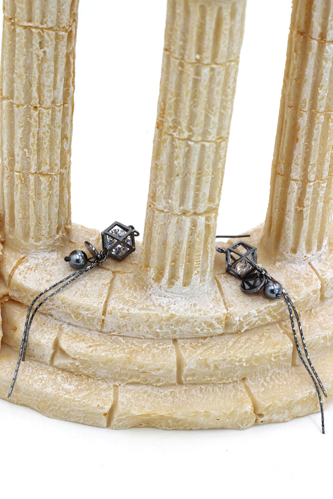 elegant crystal tassel earrings