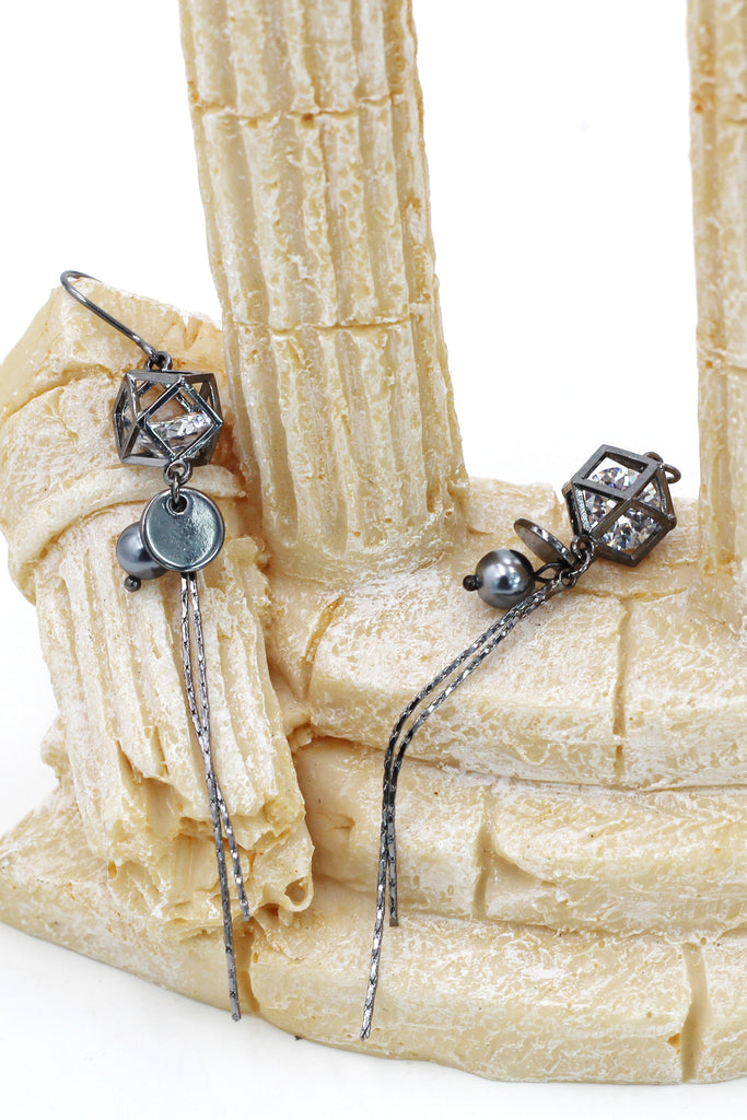 elegant crystal tassel earrings