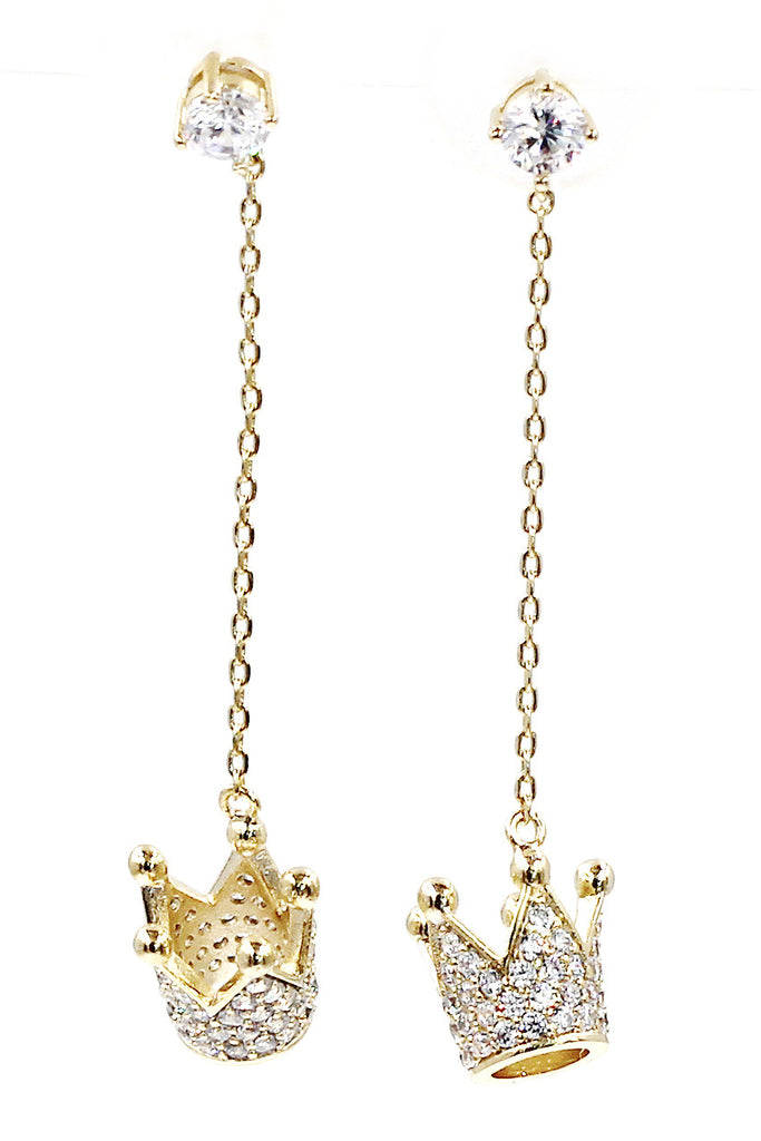 fashion pendant crown small crystal earrings