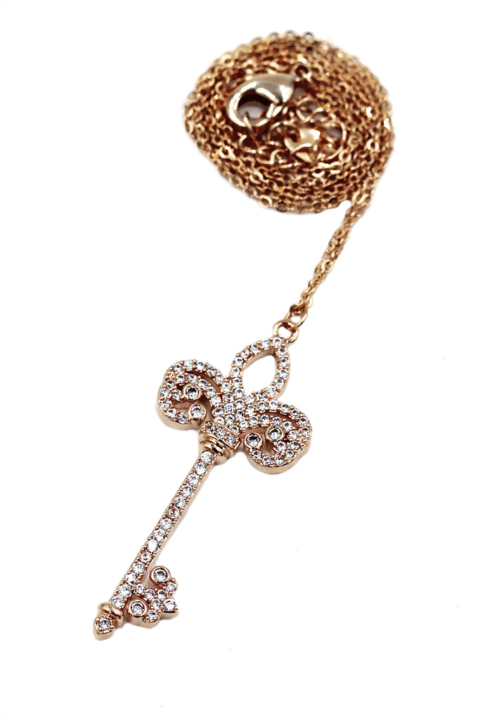 full crystal key necklace