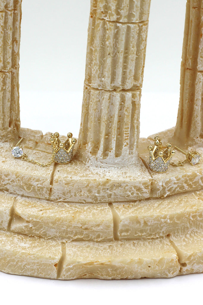 fashion pendant crown small crystal earrings