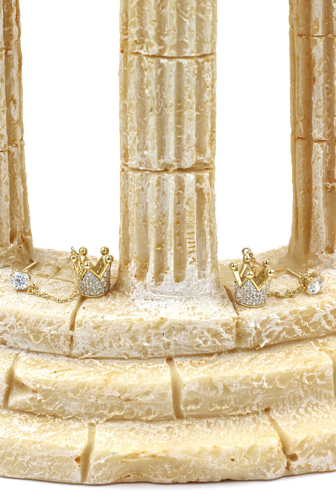 fashion pendant crown small crystal earrings