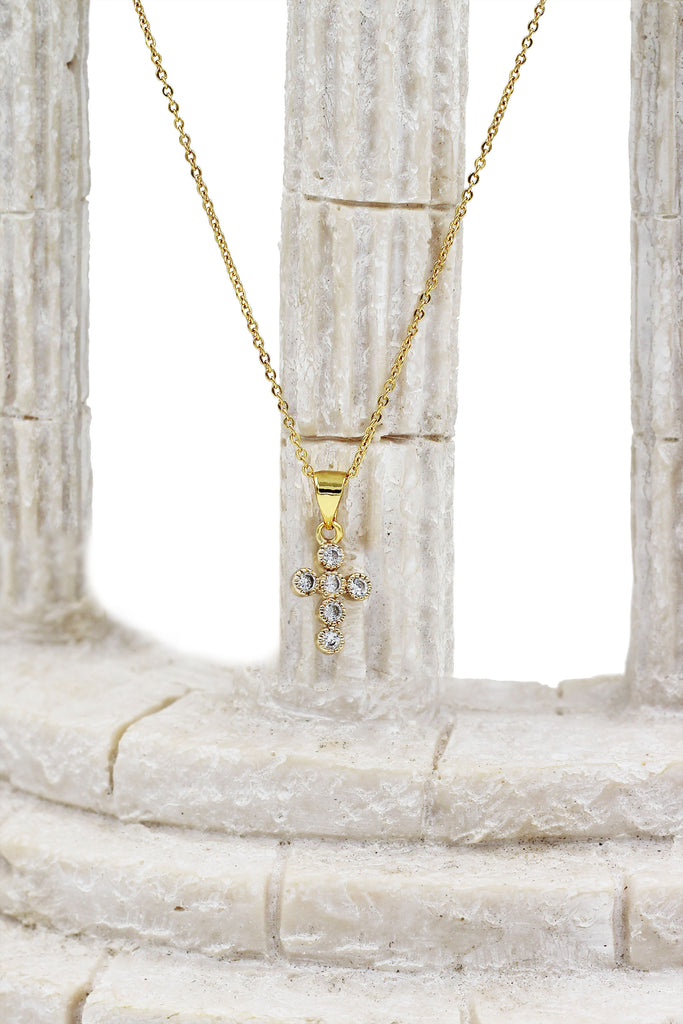fashion mini cross crystal necklace