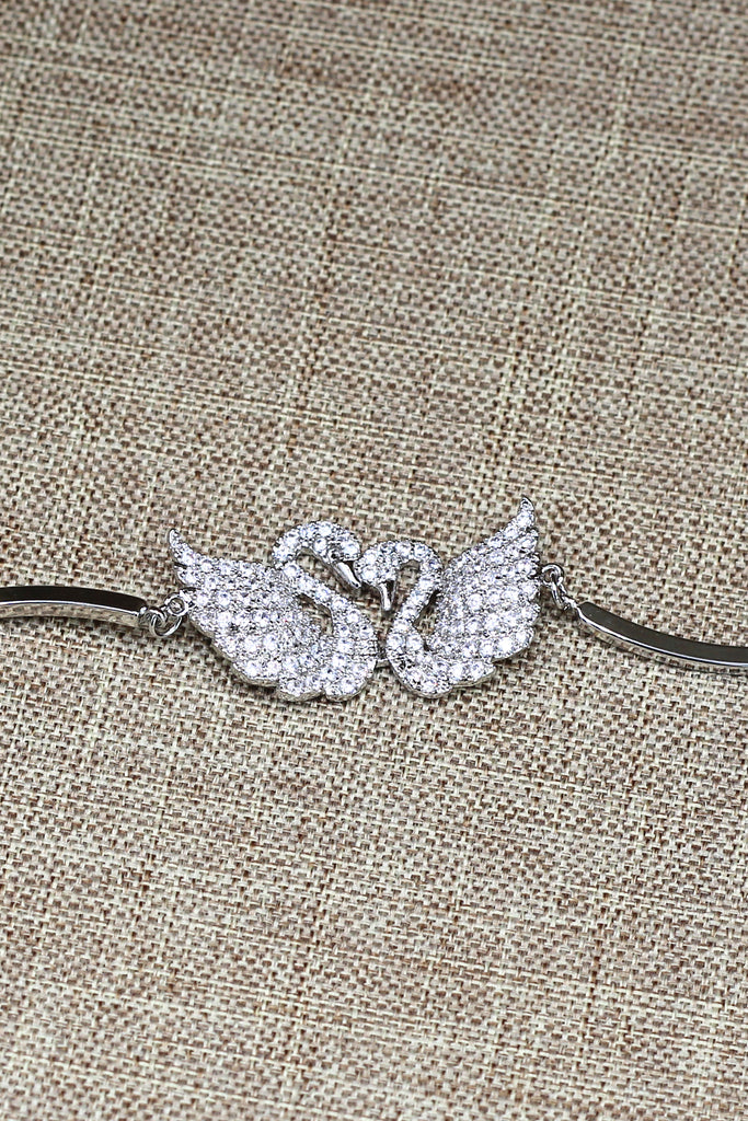 Swan love crystal bracelet