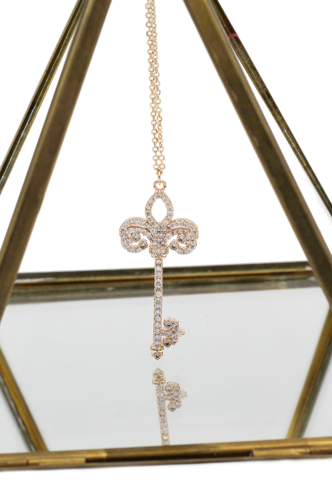 full crystal key necklace