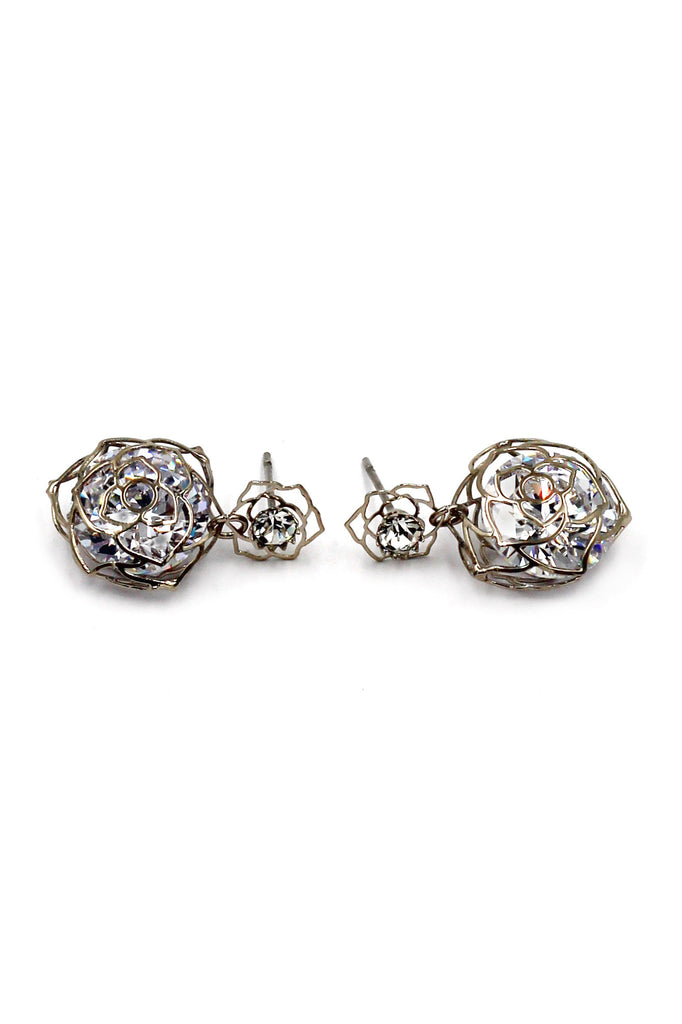Fashionable Rose Crystal Earrings