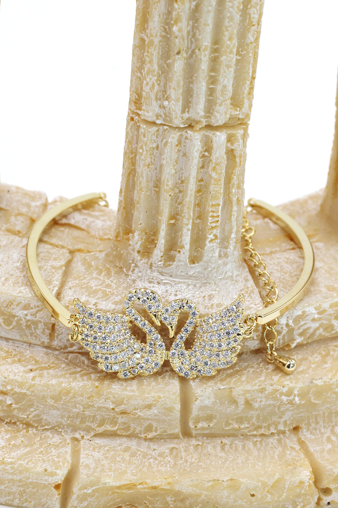 Fashion swan love crystal necklace bracelet set