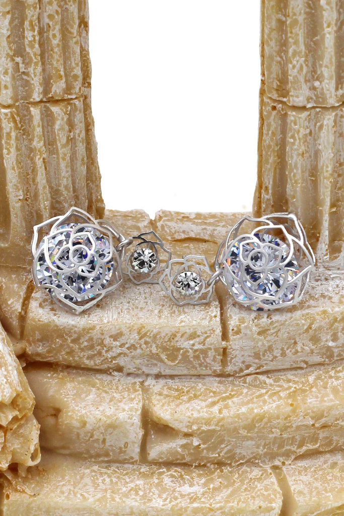 Fashionable Rose Crystal Earrings