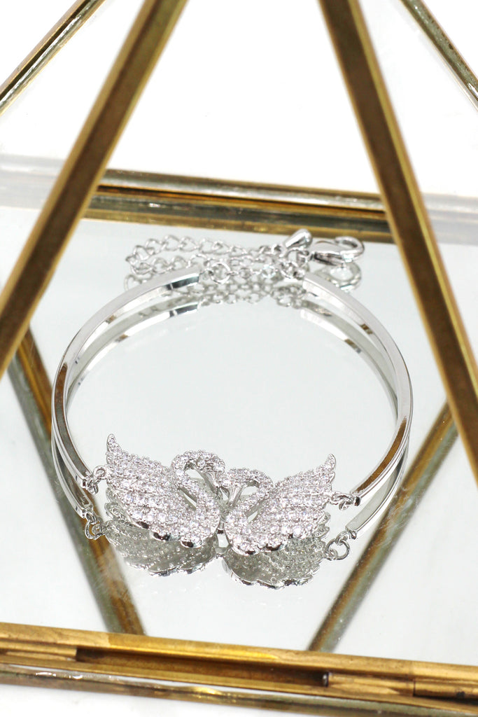 Swan love crystal bracelet