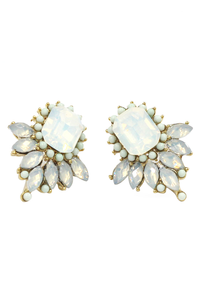elegant colorful crystal golden earrings