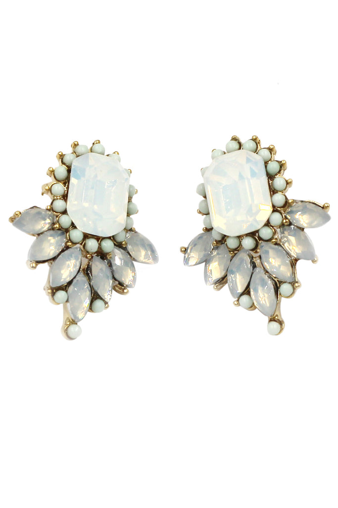 elegant colorful crystal golden earrings