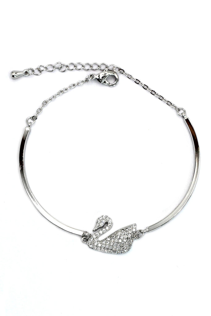 fashion crystal swan bracelet earring set