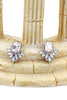 elegant colorful crystal golden earrings