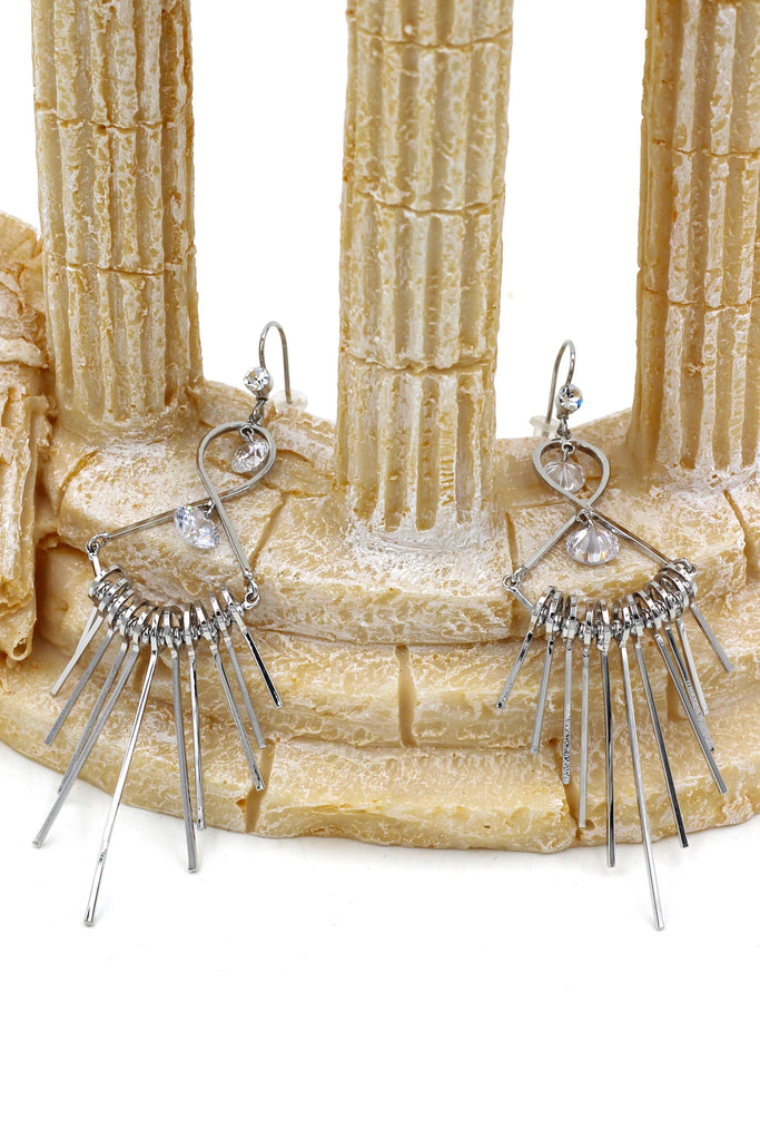 Noble tide crystal earrings