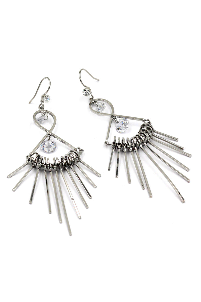 Noble tide crystal earrings